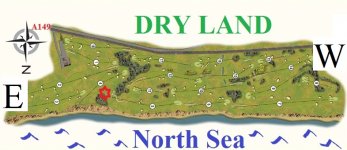 Sheringham Golf Club course map annotated for Dotterel Sept 2016.jpg
