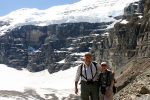 Gritstone and HelenB high in the Rockies