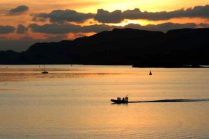 Sunset from hotel at Oban