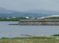 The old sea wall and the Cumberland Mountains.JPG