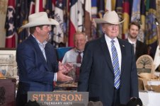 Stetson hats Donald Trump Dustin Noblitt with hats 20170717.jpg