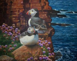 Puffin Pair painting