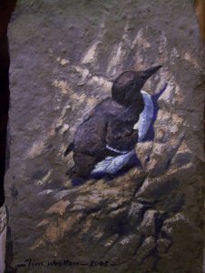 painting on stone flag