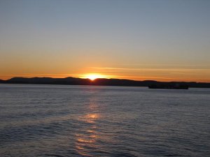 sunset on bc ferries