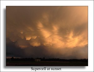 Supercell at sunset