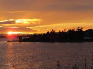 sunset at riverside nature park