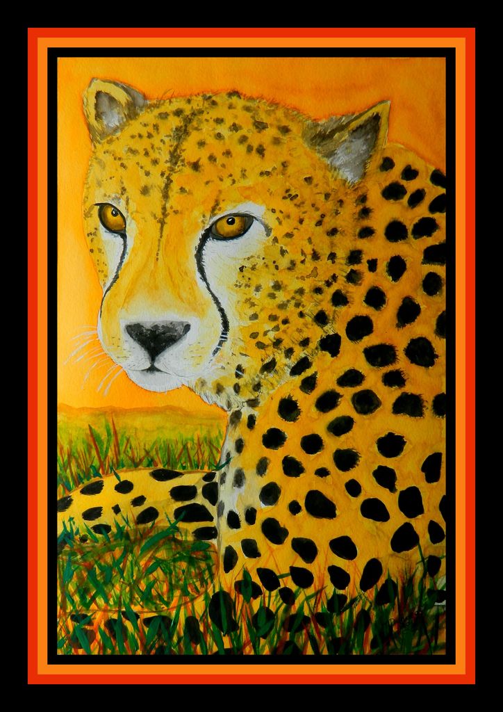 Cheetah, 12x18, watercolor, june 17, 2017